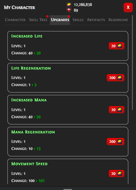 Upgrades in Pixel Valkyrie